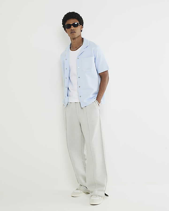 Blue Essentialism Textured Shirt