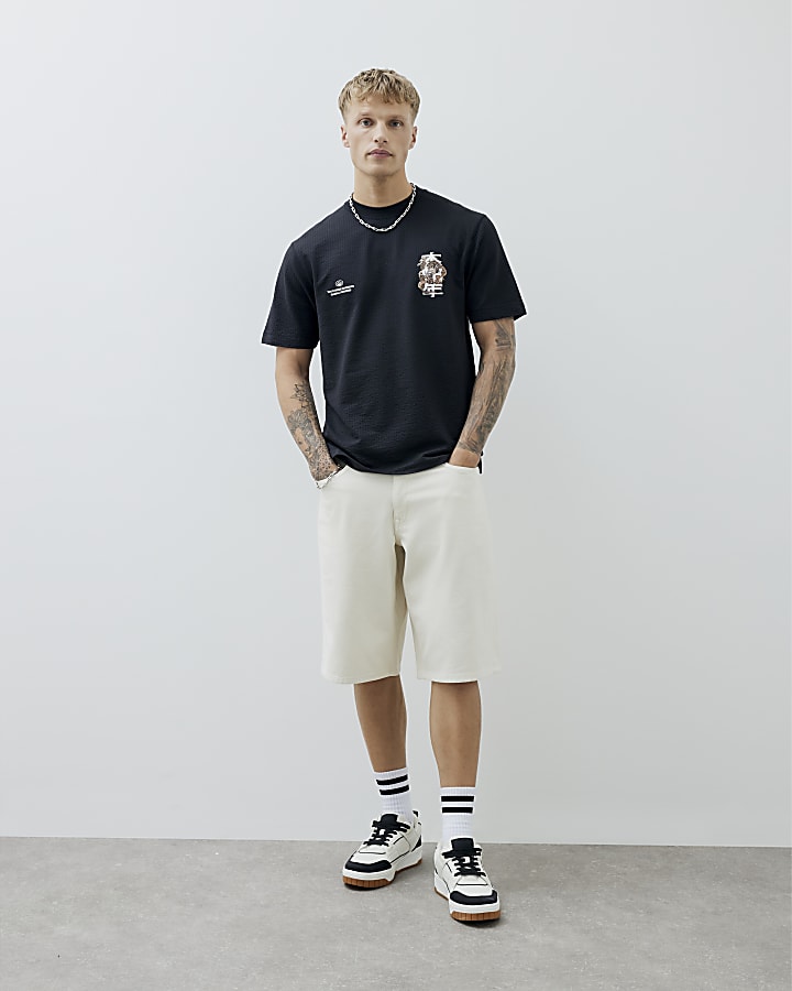 Black Regular Fit Japanese Dragon T-Shirt