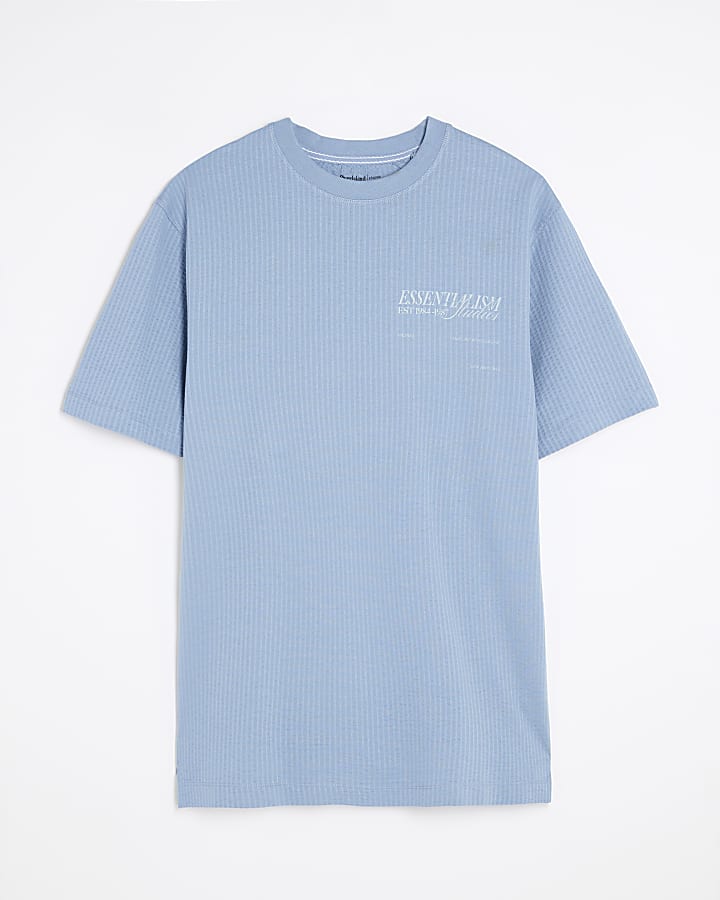 Blue Essentialism Textured T-Shirt