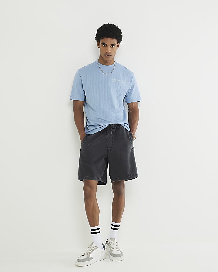 Blue Essentialism Textured T-Shirt