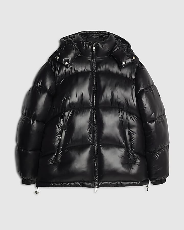 Black Oversized Fit Puffer Coat