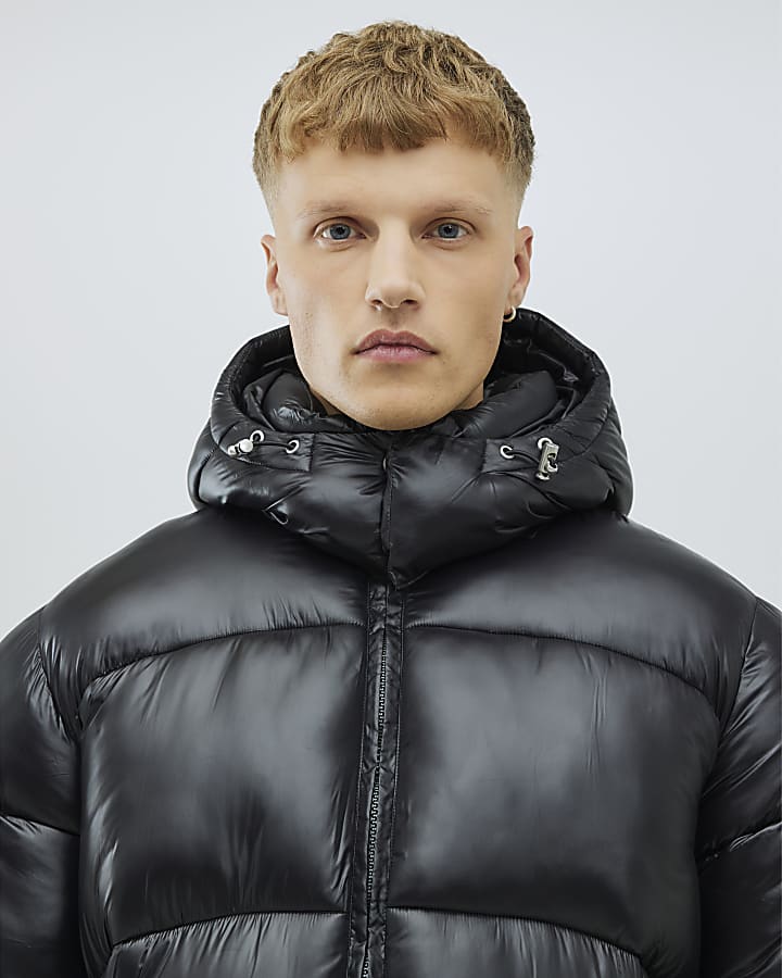 Black Oversized Fit Puffer Coat