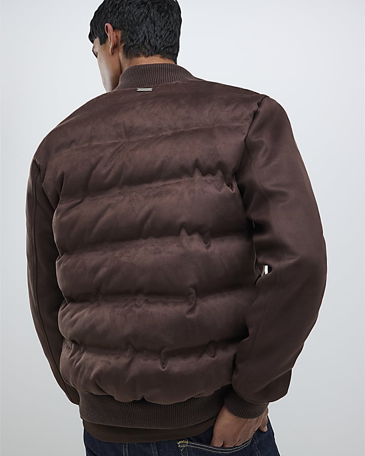 Brown Faux Suede Hybrid Jacket