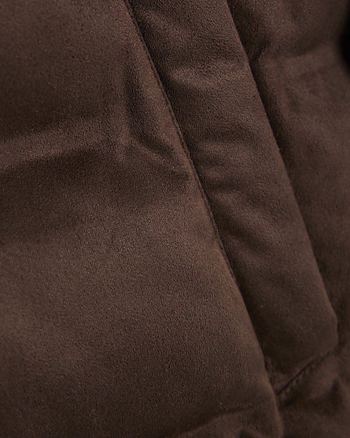 Brown Faux Suede Hybrid Jacket