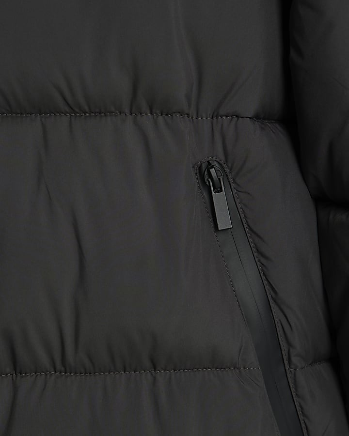 Grey Mid Length Padded Puffer Jacket