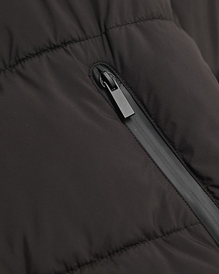 Black Mid Length Padded Puffer Jacket