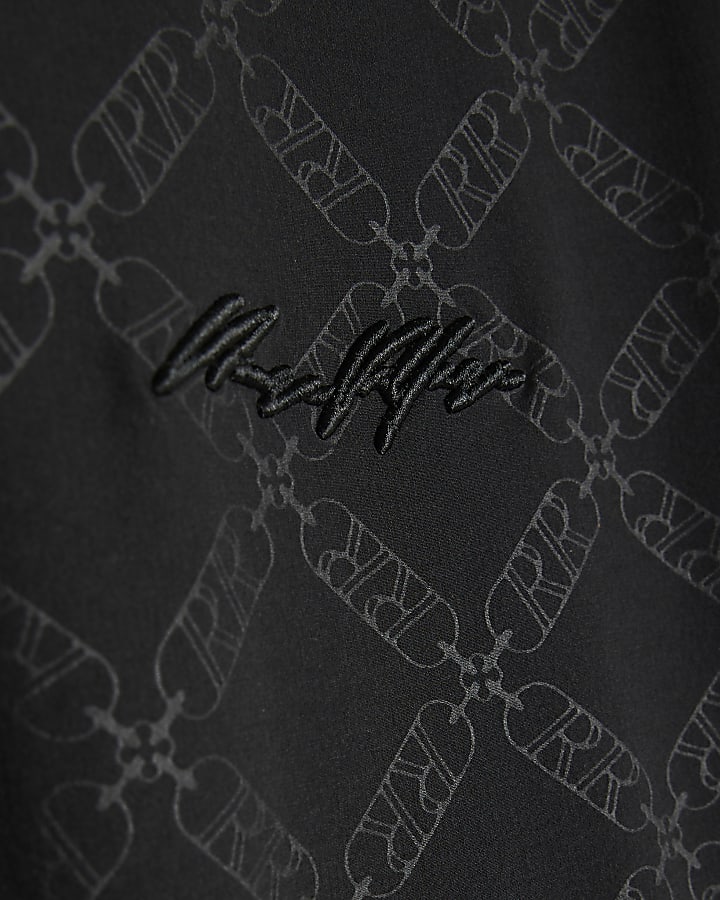 Black Monogram Funnel Jacket