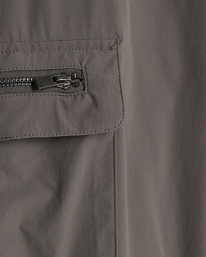 Grey Skinny Fit Cargo Trousers