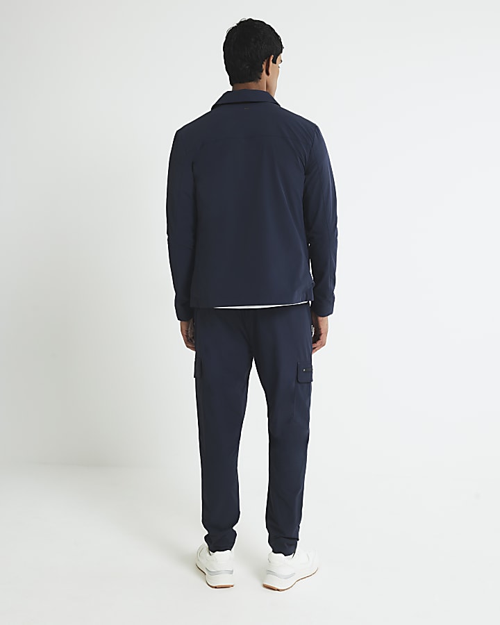 Navy Skinny Fit Cargo Trousers