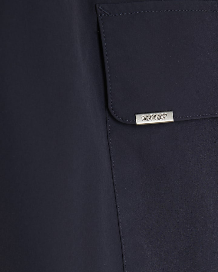 Navy Skinny Fit Cargo Trousers