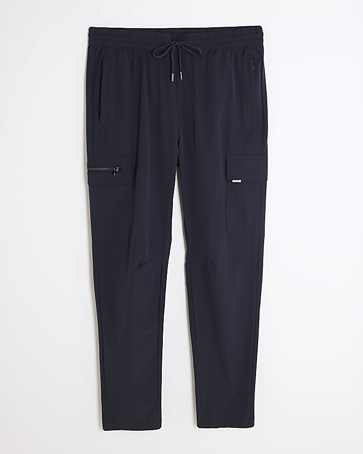 Navy Skinny Fit Cargo Trousers