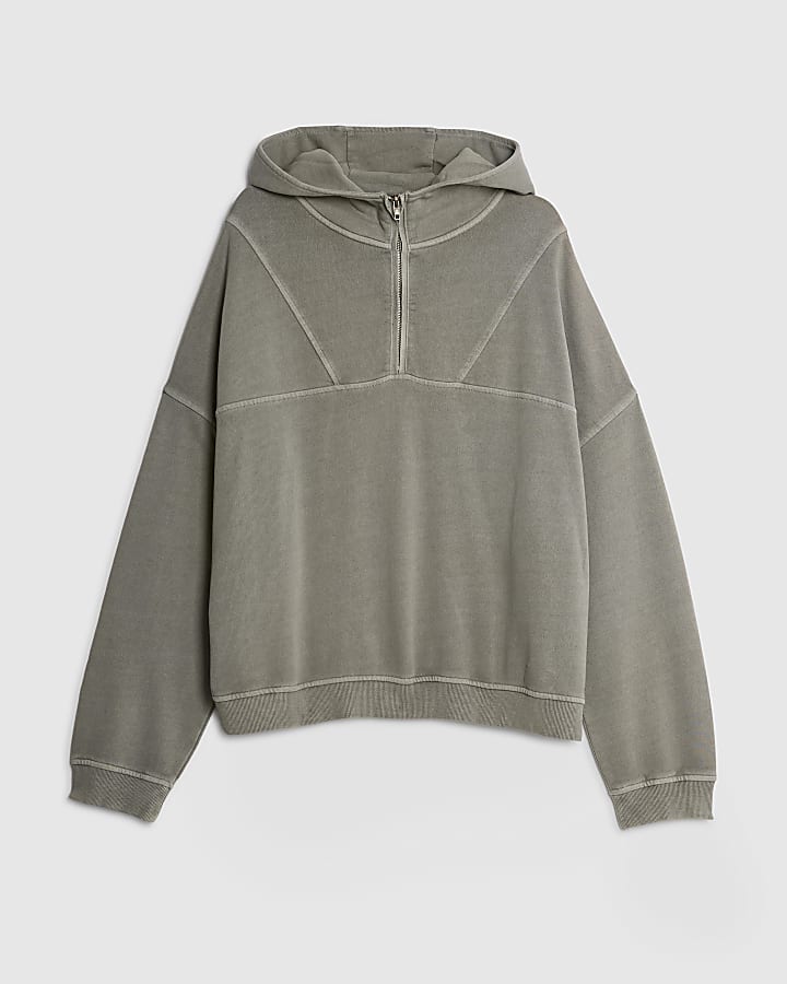 Black Oversized Fit Washed Hoodie