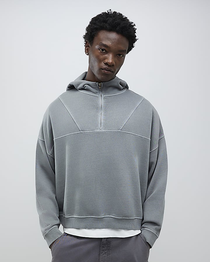 Black Oversized Fit Washed Hoodie