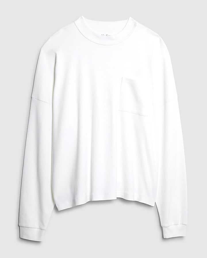White Oversized Fit Reverse Seam T-Shirt