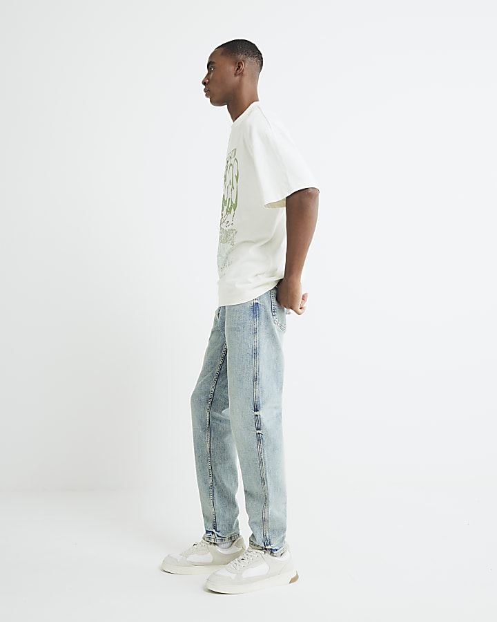 Blue Tapered Fit Jeans