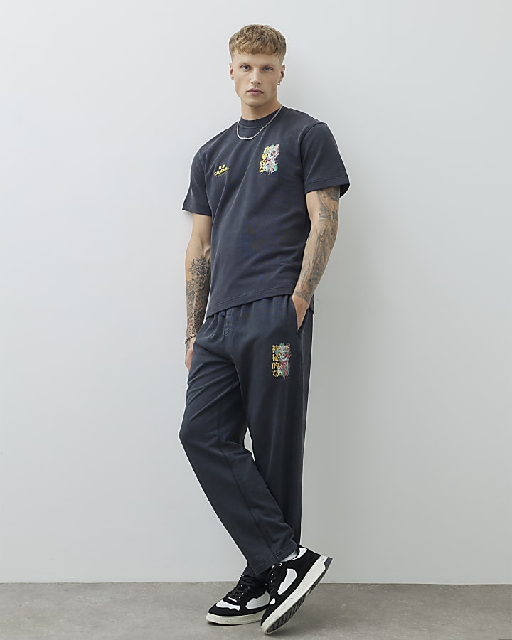 Black Regular Fit Washed Hayashima T-Shirt