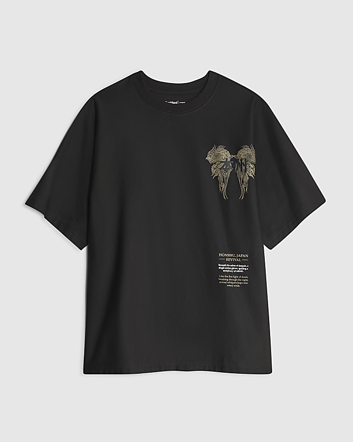 Black Oversized Fit Honshu Beasty T-Shirt