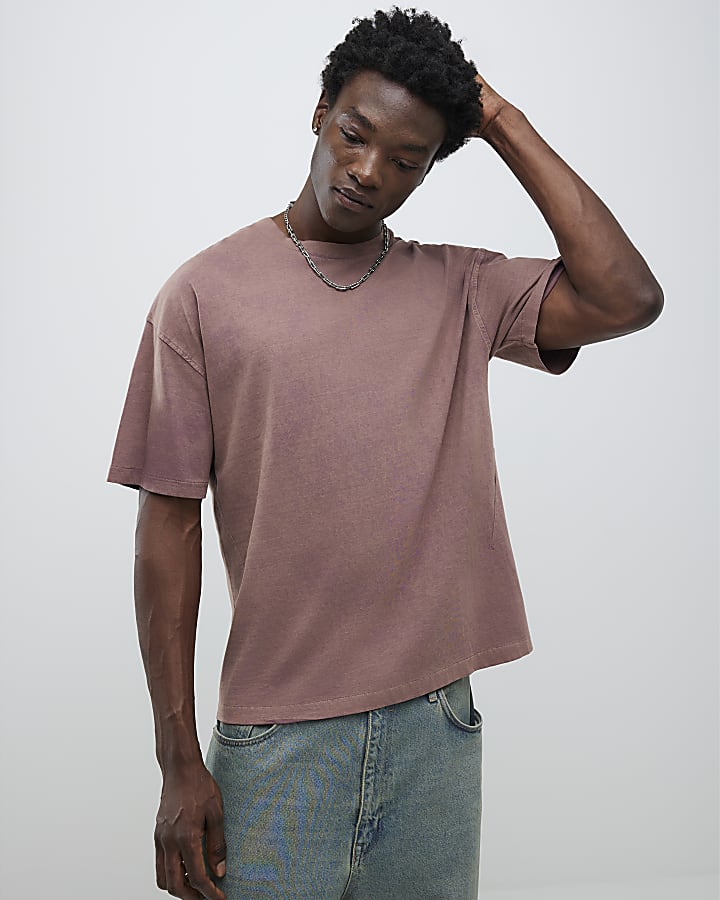 Red Oversized Fit Washed T-Shirt