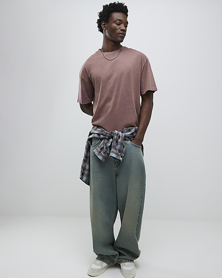 Red Oversized Fit Washed T-Shirt