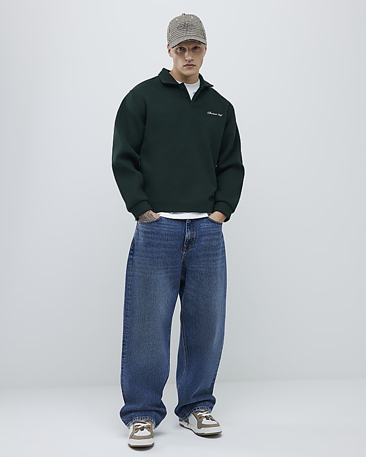 Green Oversized Fit Sanctuaire Polo Shirt