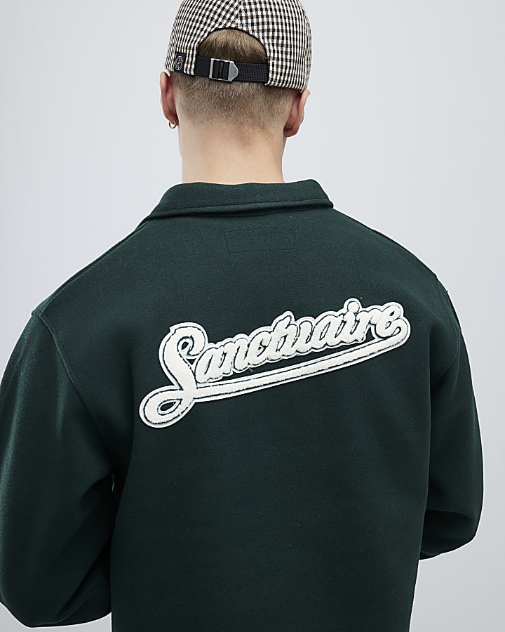 Green Oversized Fit Sanctuaire Polo Shirt