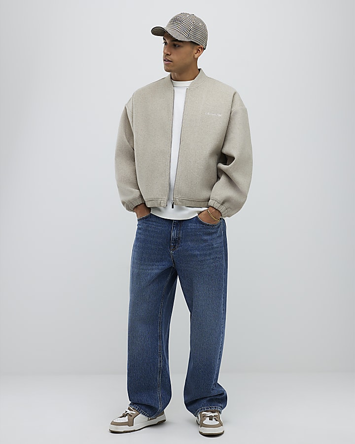 Beige Oversized Fit Sanctuaire Bomber Jacket