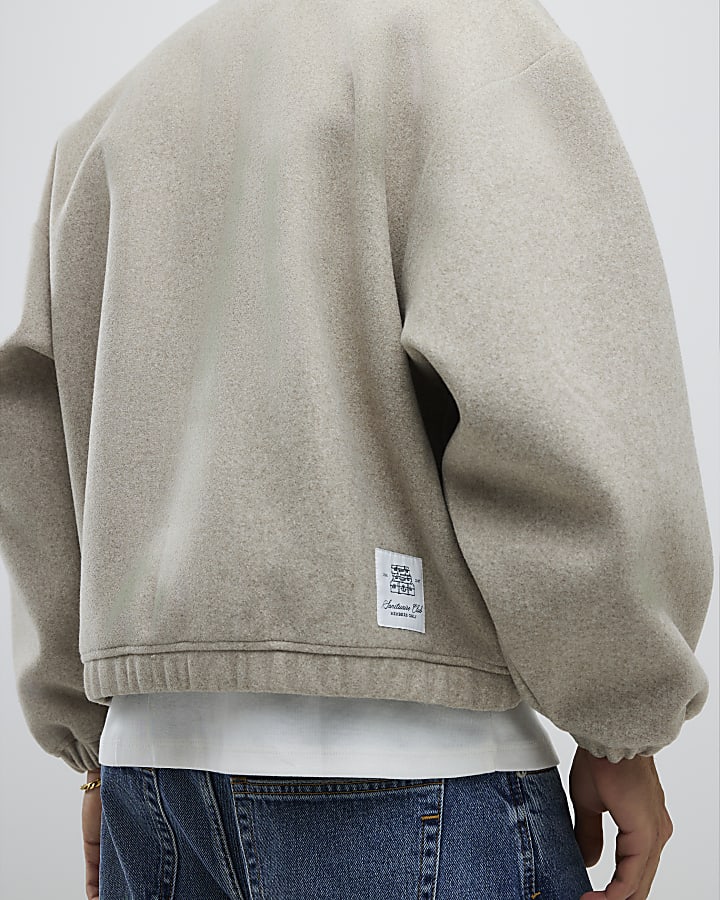 Beige Oversized Fit Sanctuaire Bomber Jacket