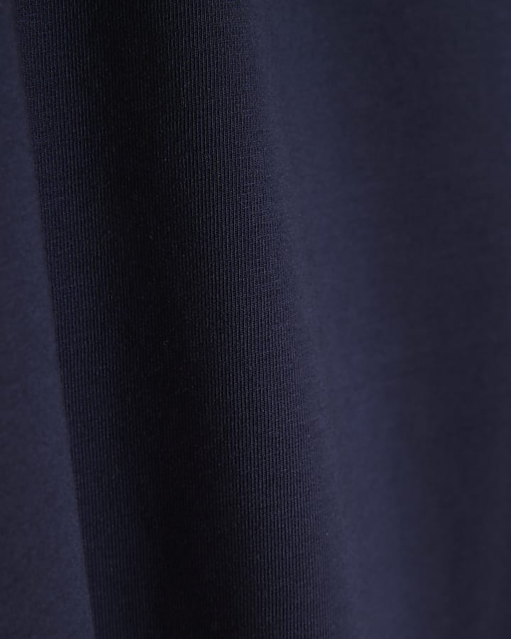 Navy Essential Muscle Fit Cotton T-Shirt