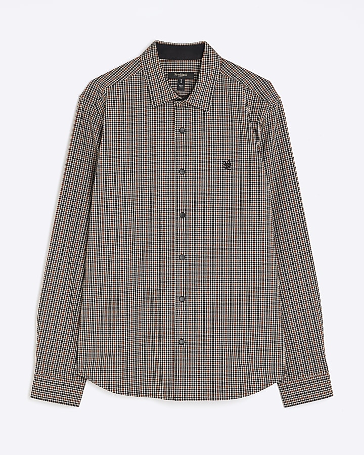 Brown Regular Fit Check Shirt