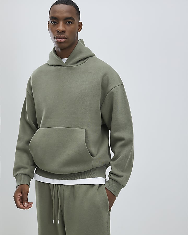 Khaki Oversized Fit Hoodie