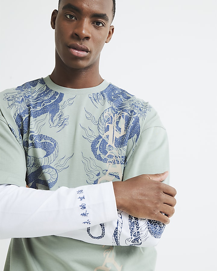 Green Palais Snake Double Layer T-Shirt