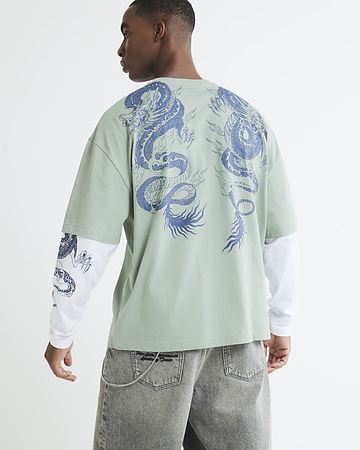 Green Palais Snake Double Layer T-Shirt