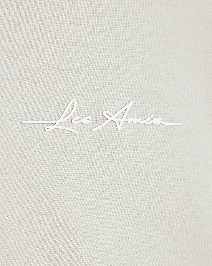 Grey Slim Fit Embossed Les Amis T-Shirt