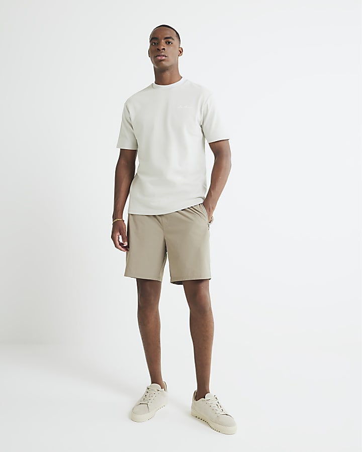 Grey Slim Fit Embossed Les Amis T-Shirt