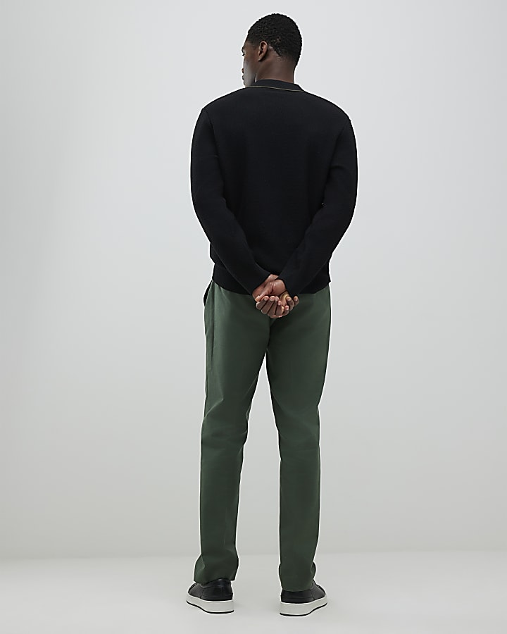 Khaki Slim Fit Chino Trousers