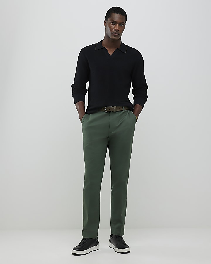 Khaki Slim Fit Chino Trousers