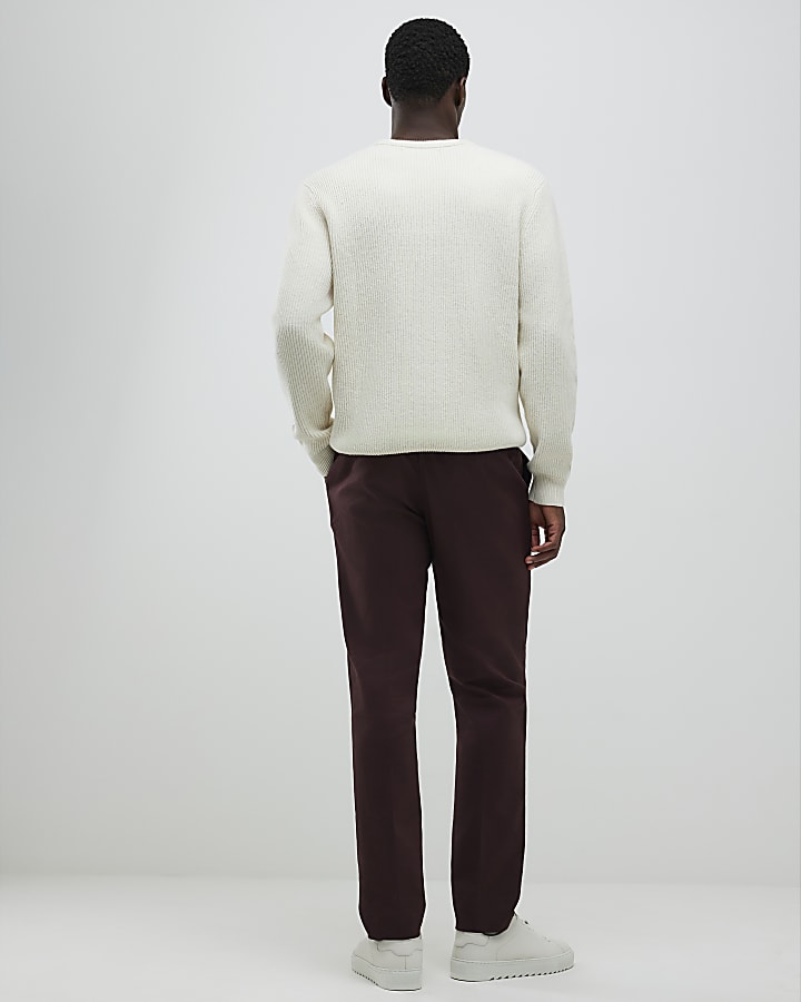 Red Slim Fit Chino Trousers