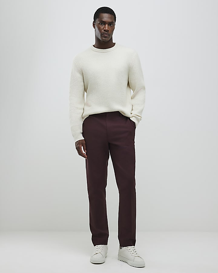 Red Slim Fit Chino Trousers
