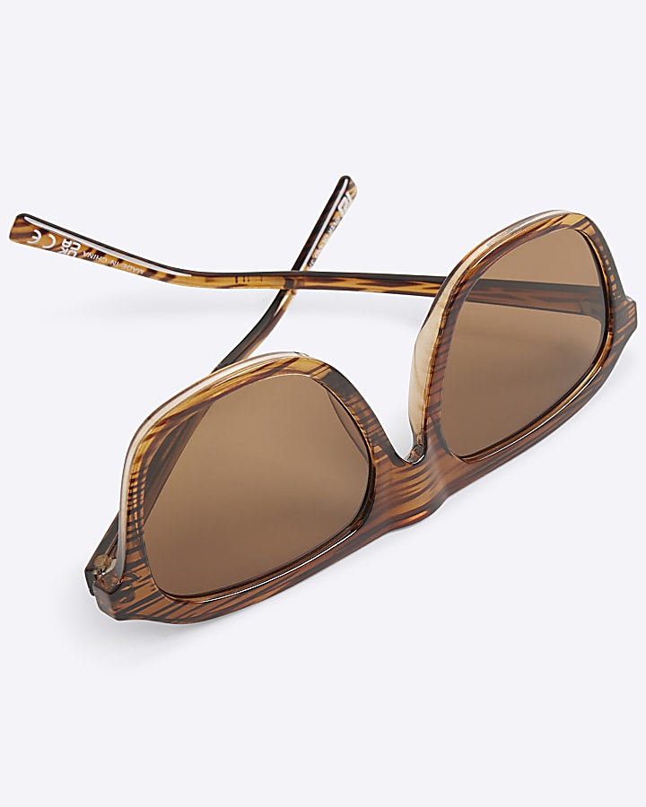 Brown Aviator Sunglasses