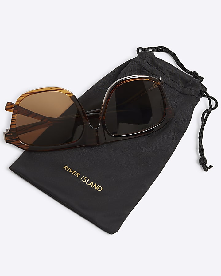 Brown Aviator Sunglasses