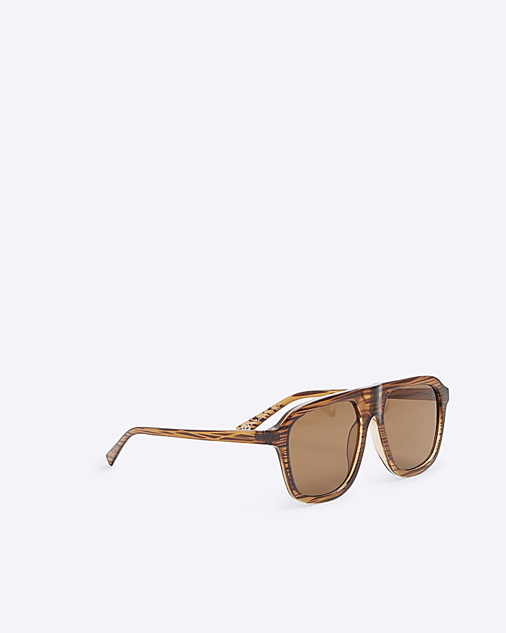 Brown Aviator Sunglasses