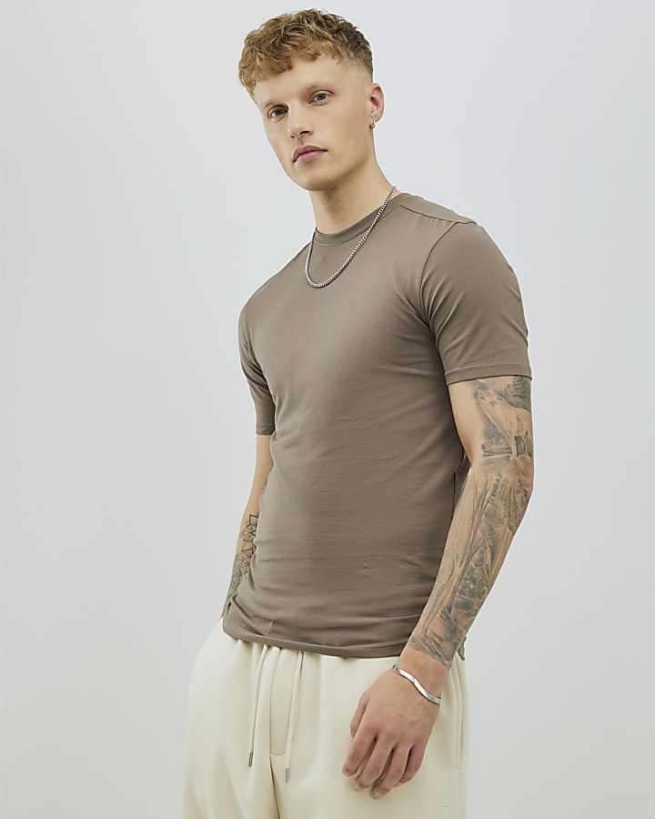 Brown Muscle Fit T-Shirt