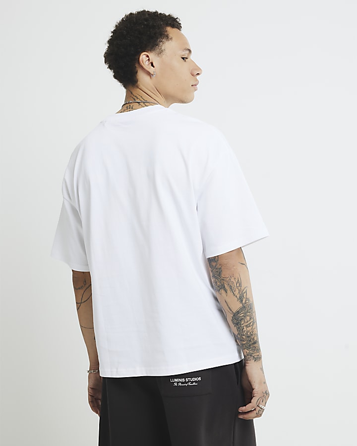 White Oversized Boxy Fit T-shirt