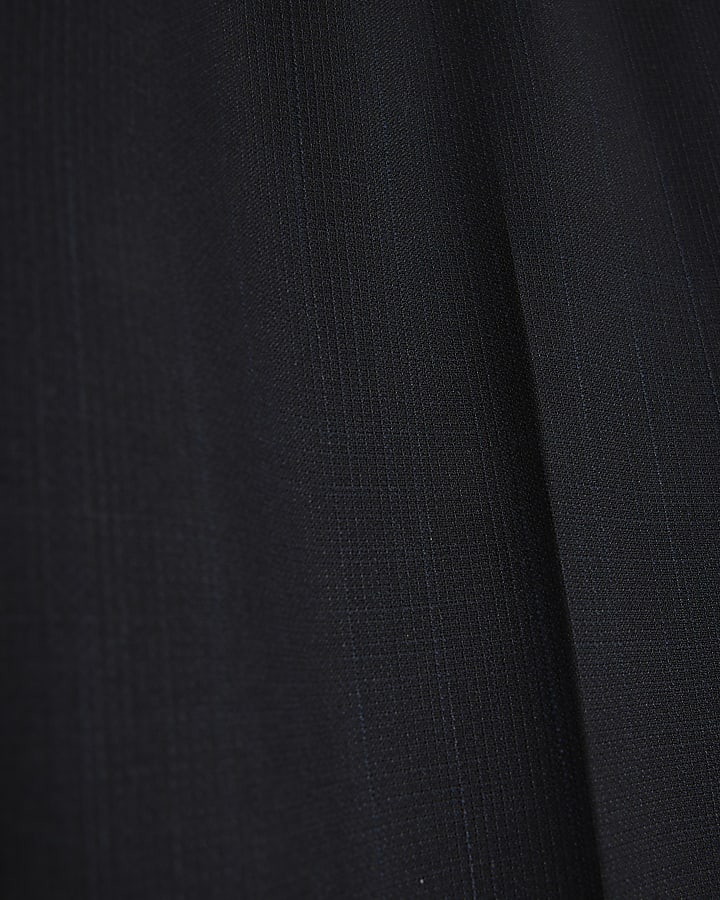 Black Regular Fit Pinstriped Suit Trousers