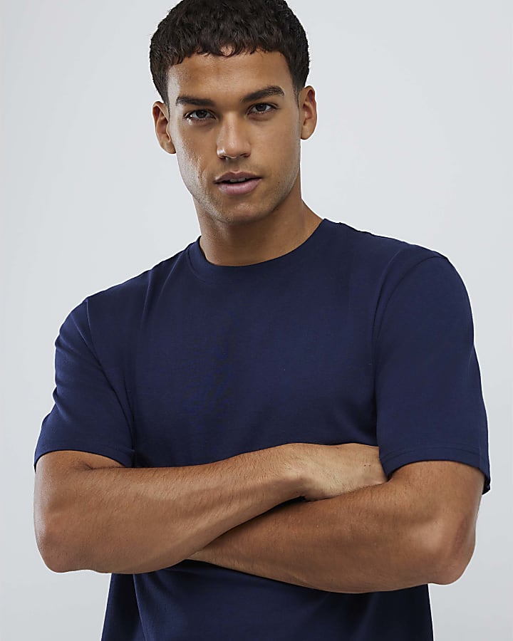 Navy Check Trousers Loungewear Set