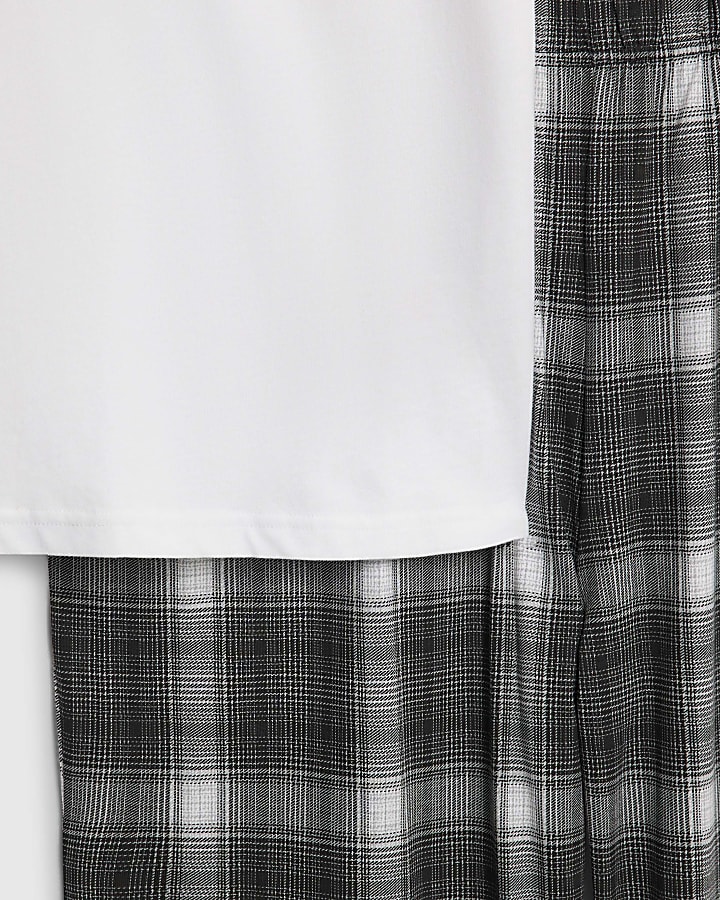 Black Check Trousers Loungewear Set