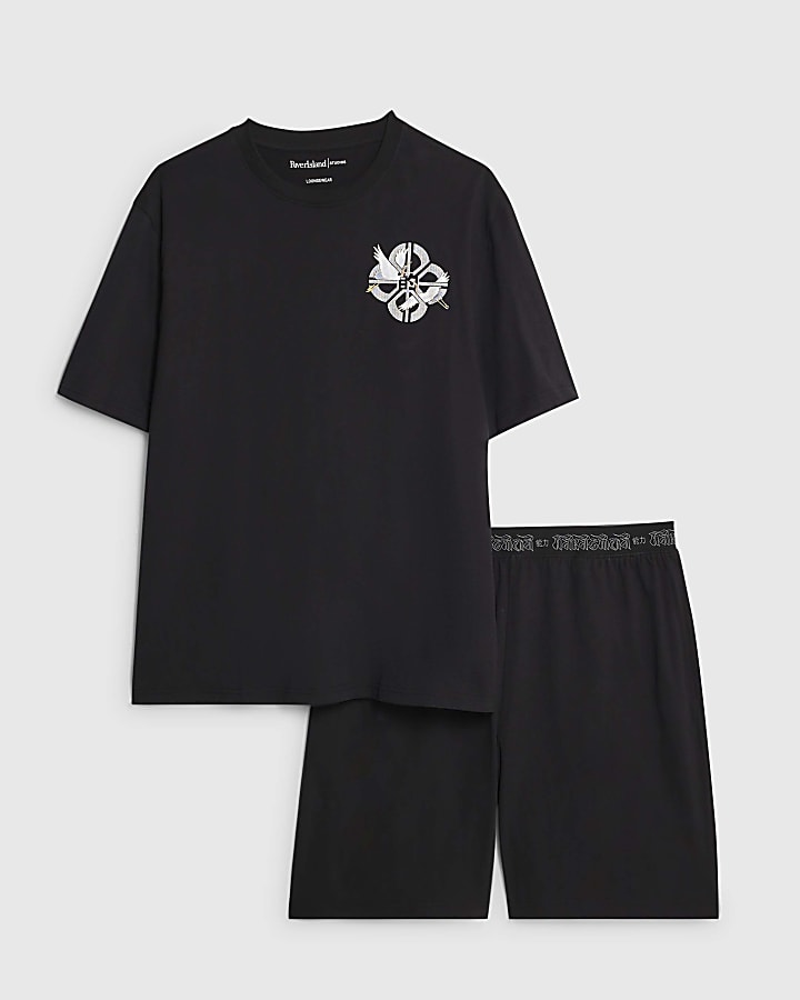 Black Japanese Waistband Pyjamas Set