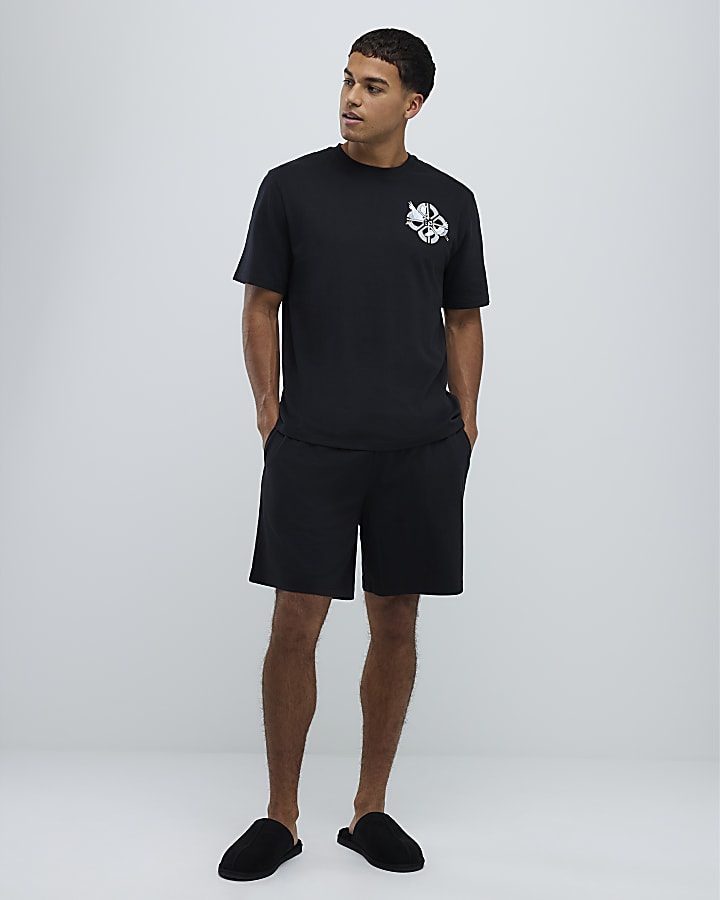 Black Japanese Waistband Pyjamas Set