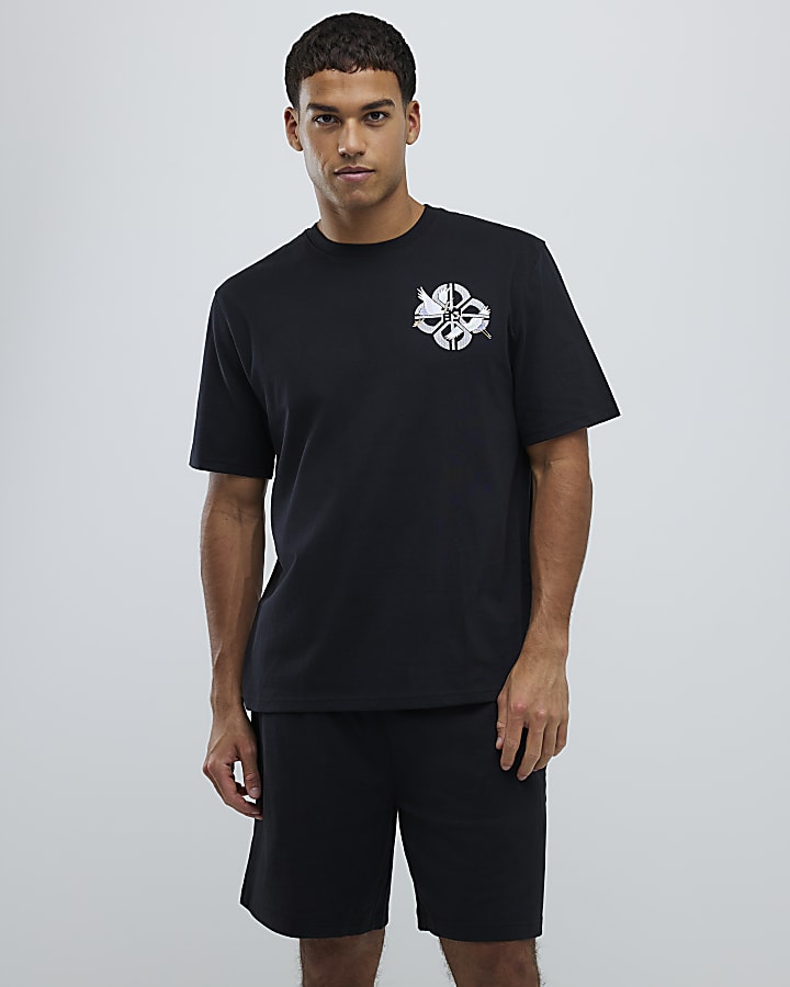 Black Japanese Waistband Pyjamas Set