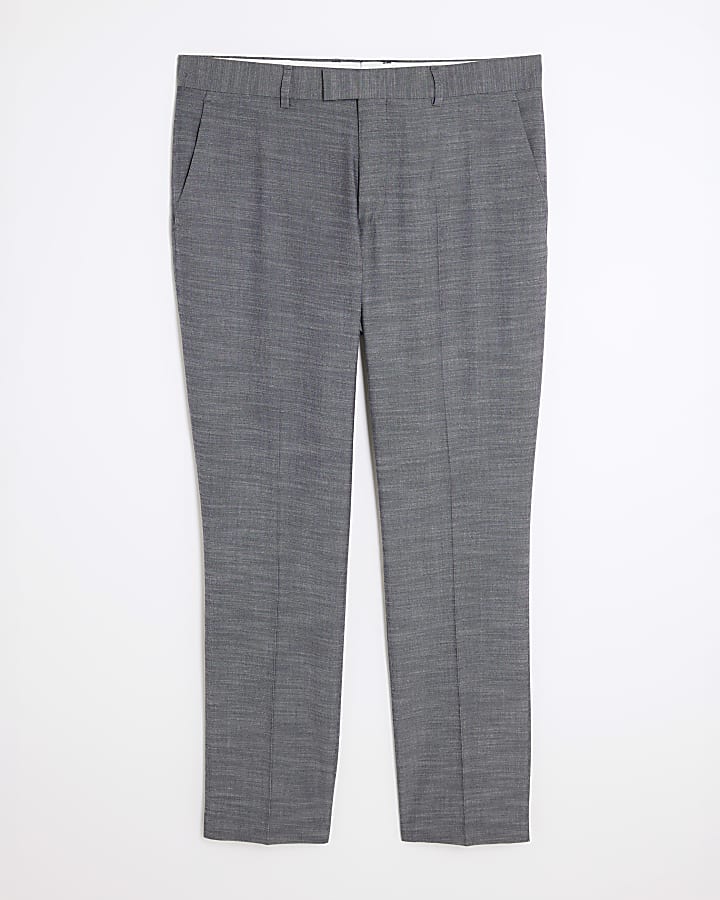 Blue Regular Fit Denim Suit Trousers